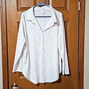 Lularoe top large white with black polka dots